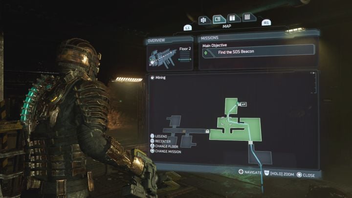 Dead Space Remake offers a much more transparent map than the original version and you should use it more often - Dead Space Remake: Beginners guide - Basics - Dead Space Remake Guide