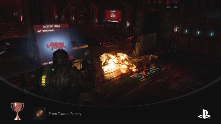 Don't waste ammo on shooting the targets, just wait for a group of Necromorphs to spawn - Dead Space Remake: Trophies/Achievements - list, trophy guide - Appendix - Dead Space Remake Guide