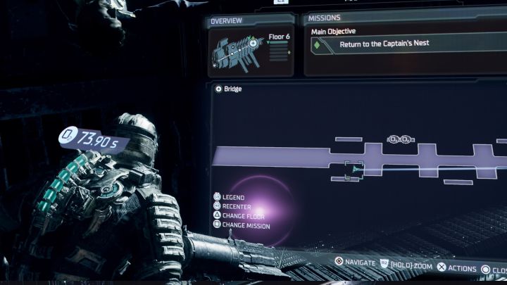 The RIG levitates in the void outside of the Bridge, in the location with the ADS cannons - Dead Space Remake: You Are Not Authorized - Side missions - Dead Space Remake Guide