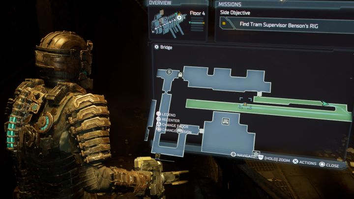 The RIG is east of the main part of the Bridge - Dead Space Remake: You Are Not Authorized - Side missions - Dead Space Remake Guide