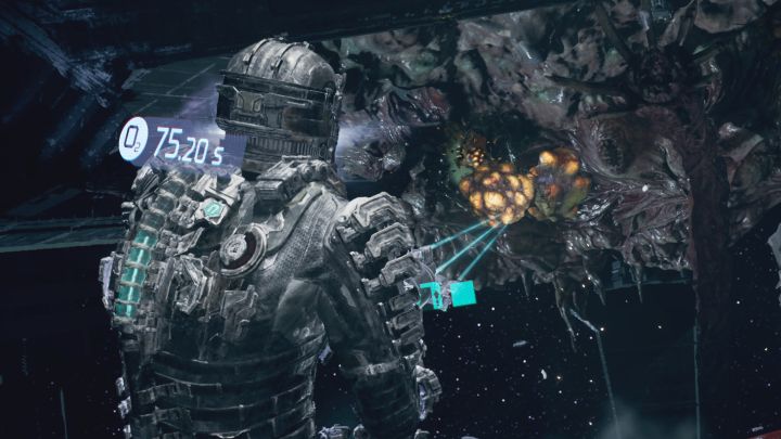 Leviathan will eventually destroy the ADS cannons and it will probably happen before you defeat the monster - Dead Space Remake: How to defeat Leviathan Remnant? - Bosses - Dead Space Remake Guide