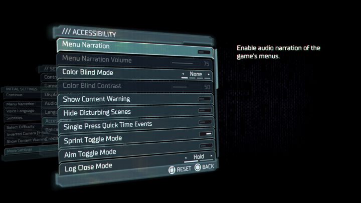All accessibility options can be found in a separate tab of the game's menu - Accessibility - Dead Space Remake: Accessibility Features - Appendix - Dead Space Remake Guide