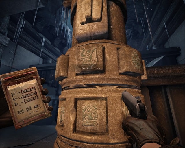 You have to set the symbols correctly. - Ice Temple | Walkthrough - Walkthrough - Deadfall Adventures Game Guide & Walkthrough