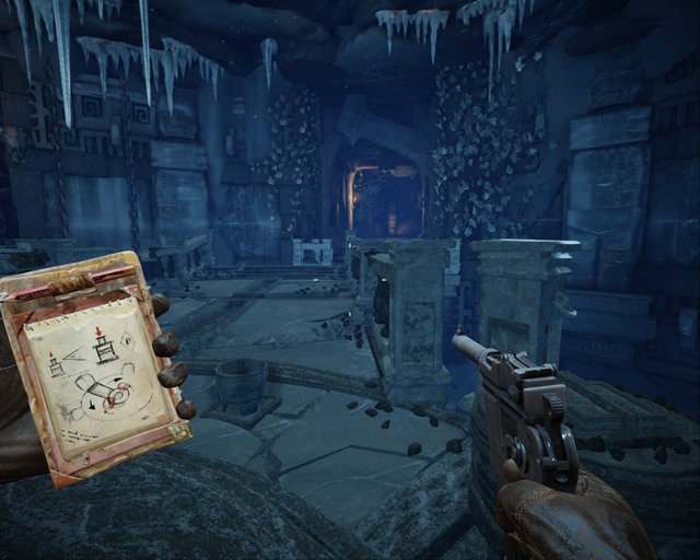When you find the skulls, put them in the bowls in front of you. - Ice Temple | Walkthrough - Walkthrough - Deadfall Adventures Game Guide & Walkthrough