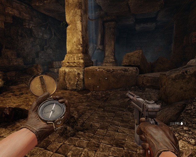 Treasure between these columns. - Mayan Tombs | Treasures - Treasures - Deadfall Adventures Game Guide & Walkthrough