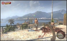 Mike stands right in front of the Lifeguard Tower, next to a pile of zombies. - To Kill Time; A Piece of Cake - Chapter 2 - Dead Island Game Guide