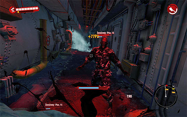 In partially flooded corridor, youll be attacked for the first time by infested, a more agile type of zombies - Find a way onto a main deck | Prologue - The Storm - Prologue - The Storm - Dead Island Riptide Game Guide