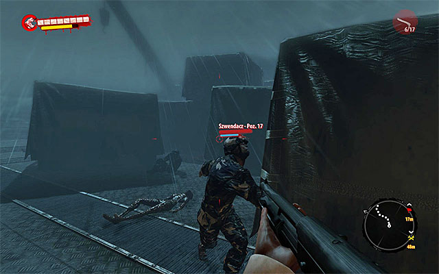 Follow the linear path, eliminating more infested wholl run at you (sawed-off shotgun works pretty well) - Find a way onto a main deck | Prologue - The Storm - Prologue - The Storm - Dead Island Riptide Game Guide