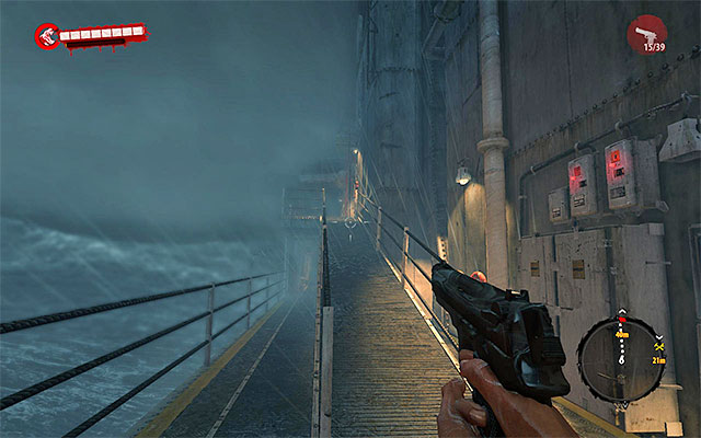 Go to the left gate and onto a higher deck - Get to the bridge | Prologue - The Storm - Prologue - The Storm - Dead Island Riptide Game Guide