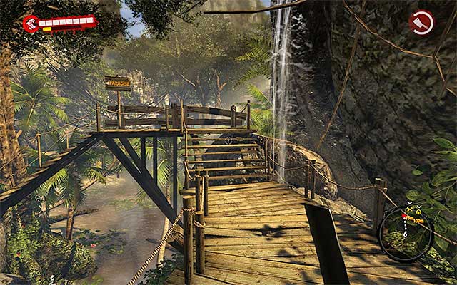 Soon after using a bascule bridge, youll get onto a mountain path, which leads to the camp - Join the rest of survivors | Chapter 1 - Castaway - Chapter 1 - Castaway - Dead Island Riptide Game Guide