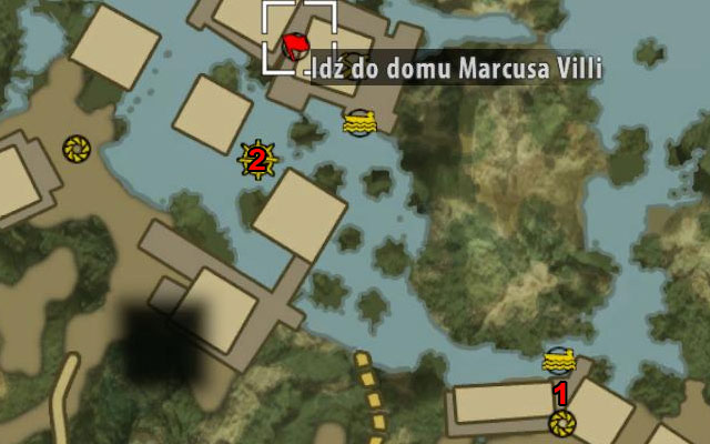 House of Marcus Villa is far on north-west in Mataka Village (point 2 on the map) - Go to the house of Marcus Villa | Chapter 3 - Meeting Locals - Chapter 3 - Meeting Locals - Dead Island Riptide Game Guide