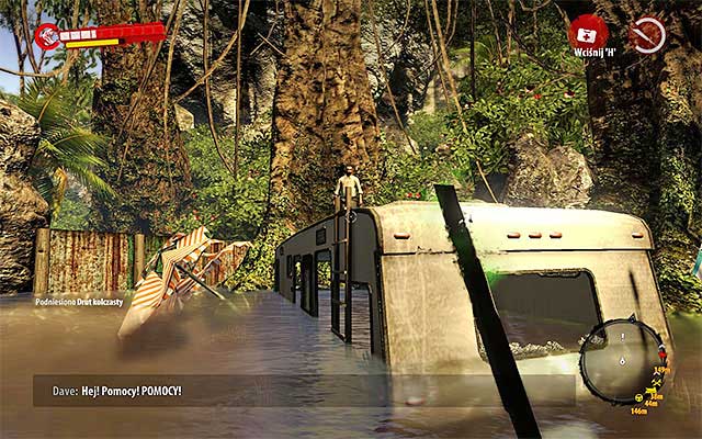 The man stays on the roof of drowned trailer - Genre Horror: Slasher | Side missions - Jungle - Side missions - Jungle - Dead Island Riptide Game Guide