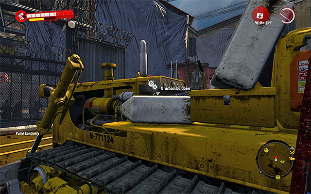 Approach the left side of bulldozer and press the button - Turn on the bulldozer | Chapter 12 - Quarantine Zone - Chapter 12 - Quarantine Zone - Dead Island Riptide Game Guide