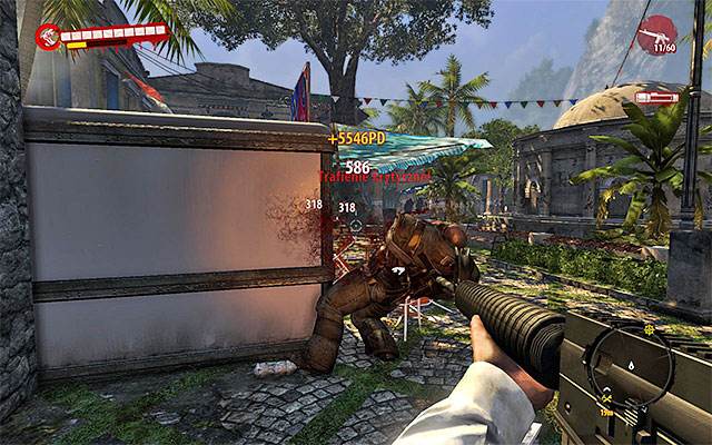 Jump down and start attacking zombies which will soon emerge - Superhero | Side missions - Henderson - Side missions - Henderson - Dead Island Riptide Game Guide