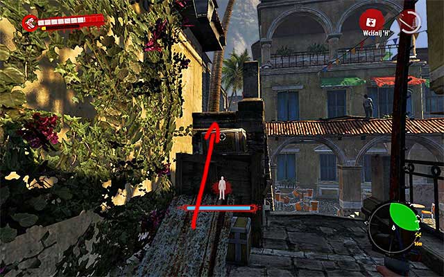 When you get to the square behind the building with Nina inside, turn around and go upstairs - Ladies First | Side missions - Henderson - Side missions - Henderson - Dead Island Riptide Game Guide