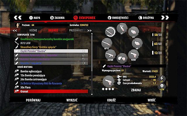In Dead Island Riptide you have also a known color division of items (weapons, modifications, resources) according to their quality: grey and white are the weakest ones, then you have green, blue, violet and orange - Character development and equipment - Game Guide - Dead Island Riptide Game Guide