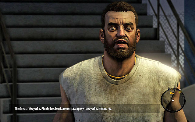 Turn left and approach Thaddeus, who is a prisoners leader - Talk with prisoners | Chapter 7 - The Crossing - Chapter 7 - The Crossing - Dead Island Riptide Game Guide