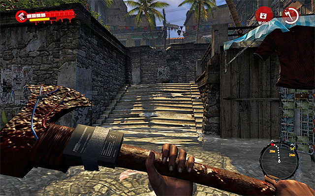 Head south, to reach the stairs leading to Old Town Cinema - Find the cinema | Chapter 8 - City Newcomer - Chapter 8 - City Newcomer - Dead Island Riptide Game Guide