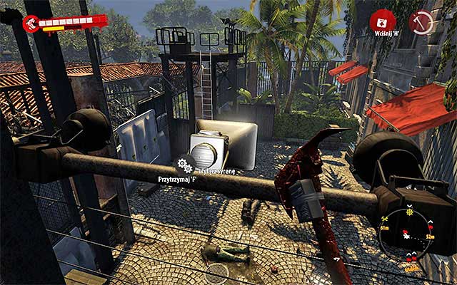 When you get to the first siren you can play it in two ways: destroy it from the distance (1st screen above) or turn it off (2nd screen above, hold Action key) - Destroy or turn off sirens | Chapter 9 - Militarized Zone - Chapter 9 - Militarized Zone - Dead Island Riptide Game Guide