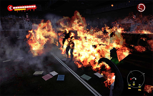 Resume walking and get to the new door leading to flaming room - Turn on firesystem | Chapter 9 - Militarized Zone - Chapter 9 - Militarized Zone - Dead Island Riptide Game Guide