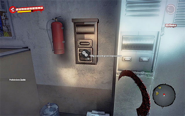 Finish exploration of this area, and watch out for the single Walker on the ground - Turn on firesystem | Chapter 9 - Militarized Zone - Chapter 9 - Militarized Zone - Dead Island Riptide Game Guide