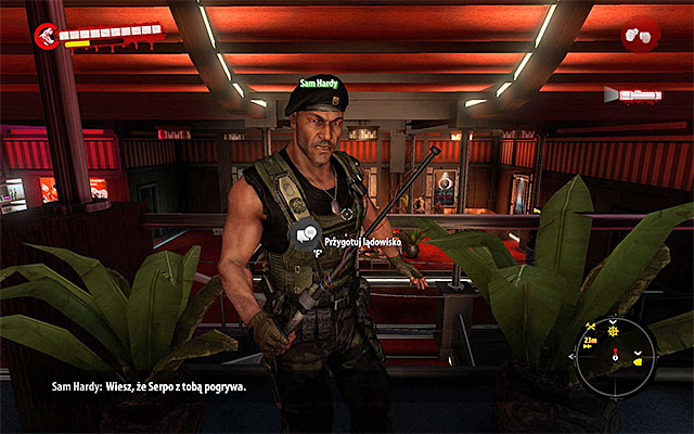 Find Sam Hardy in the cinema and take a Reward for the previous mission, which is a Heavy Pistol - Talk with Sam Hardy | Chapter 10 - Rescue - Chapter 10 - Rescue - Dead Island Riptide Game Guide