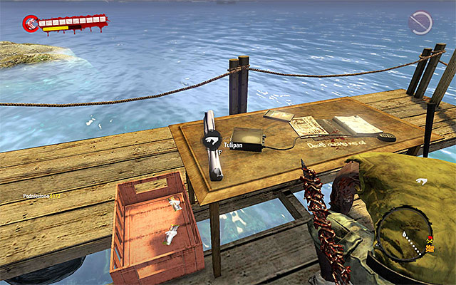 When you get at the end of pier, pick up a Modification from the desk - Modifications - Jungle (2) | Secrets - Secrets - Dead Island Riptide Game Guide