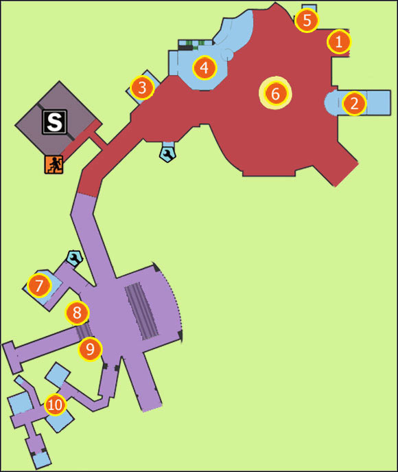 1) Entrance from Royal Flush Plaza - M3: American Casino and Fortune City Arena - Maps - Dead Rising 2 - Game Guide and Walkthrough