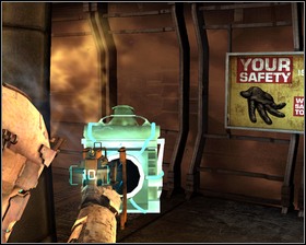 Avoid the flames by turning left, right and left again near the poster - Into the Void Part 2 | Walkthrough - Walkthrough - Dead Space Game Guide & Walkthrough