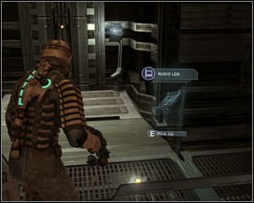 Enter the large hall - theres an elevator to the right with an Audio log out front and a container nearby - Environmental Hazard Part 2 | Walkthrough - Walkthrough - Dead Space Game Guide & Walkthrough