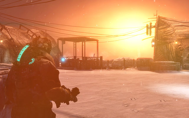 After the battle finishes, go towards one of the tent-like structures - Locate the Experiment Facility | 10: Now We Know - 10: Now We Know - Dead Space 3 Game Guide