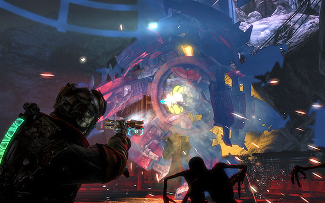 After several successful attacks, the drill will go offline, still only for a moment- Once it starts attacking again, it will be even more unpredictable than before - Locate the Experiment Facility | 10: Now We Know - 10: Now We Know - Dead Space 3 Game Guide