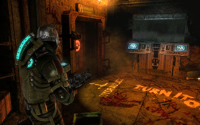 Keep descending until you get to the very bottom - after unhooking quickly find a cover because youll be attacked by two Unitologists on the other side of the shaft - Follow Danik down the Research Silo | 16: What Lies Below - 16: What Lies Below - Dead Space 3 Game Guide