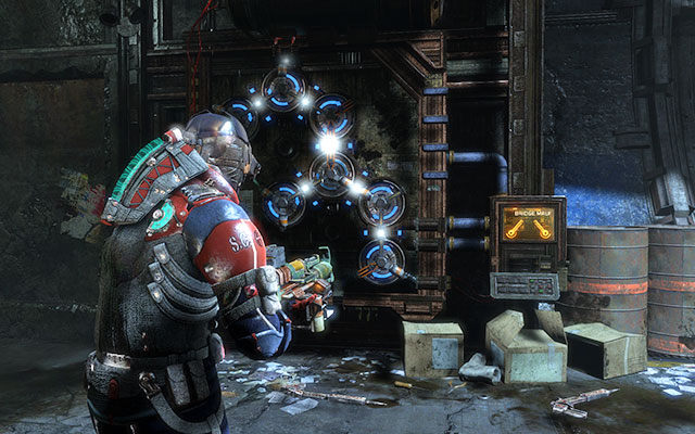 Go forwards, collecting supplies from wall lockers - Recover anything that survived the purge | Side missions: Disposal Services - Side missions: Disposal Services - Dead Space 3 Game Guide