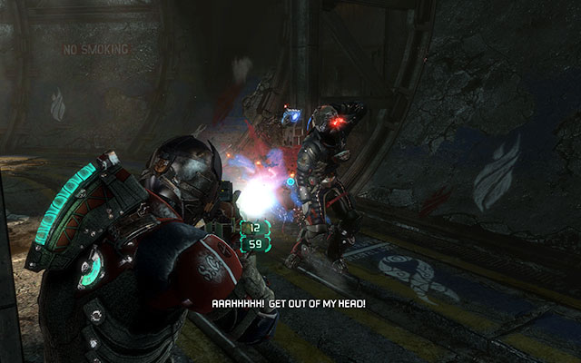 In the next part of the tunnel, the player playing Carver will be transferred to the imaginary world, where he has to fight his own fight - Investigate Carvers vision | Co-op missions: Marker Containment - Co-op missions: Marker Containment - Dead Space 3 Game Guide