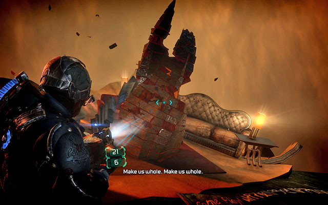 During the second visit in the imaginary world, all objectives are the same - Investigate Carvers vision | Co-op missions: Marker Containment - Co-op missions: Marker Containment - Dead Space 3 Game Guide