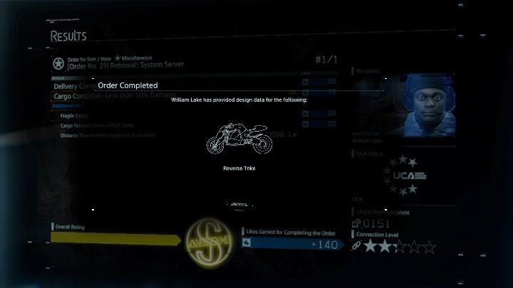 As a reward for completing the task you will receive a motorcycle - Chapter 3 - Fragile | Death Stranding Walkthrough - Main story - Death Stranding Guide