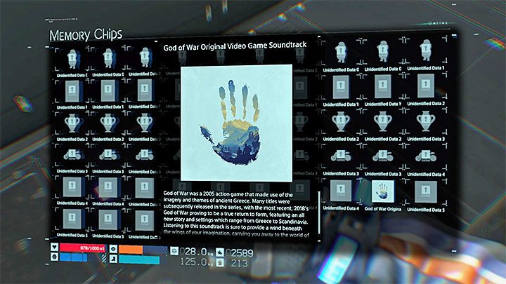 When you reopen the memory chips list, you will be able to check the unlocked entries - What are memory chips for in Death Stranding? - Exploration and cargo transportation - Death Stranding Guide