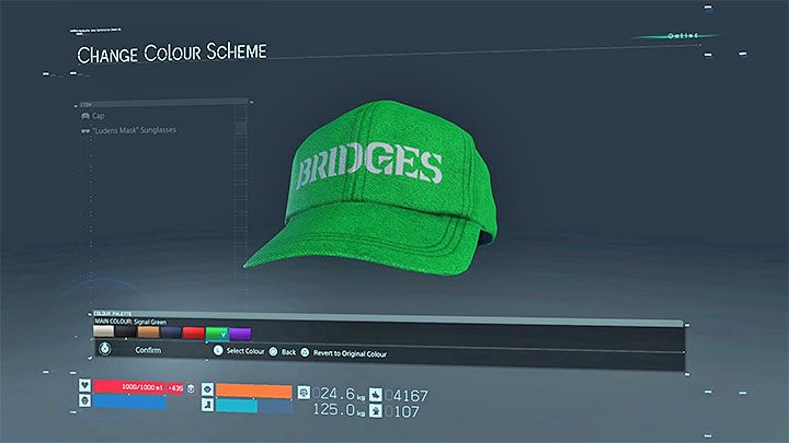 In the hideout you can also change the color of your cosmetic items - Is it possible to change the appearance of the character in Death Stranding? - Exploration and cargo transportation - Death Stranding Guide
