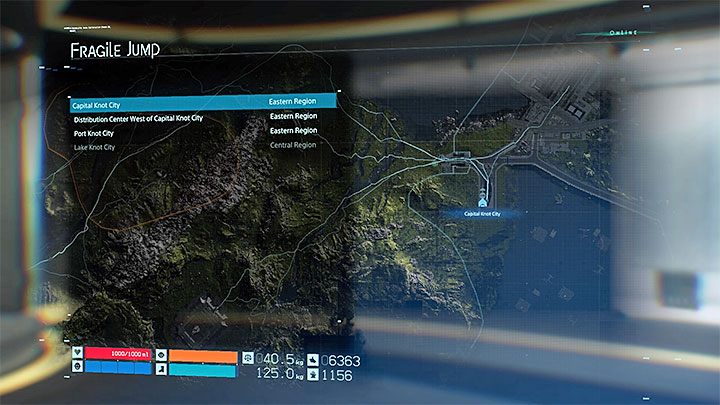 The available fast travel locations will appear on the screen - these are already visited hideouts or underground private rooms - Is there a fast travel option in Death Stranding? - Exploration and cargo transportation - Death Stranding Guide
