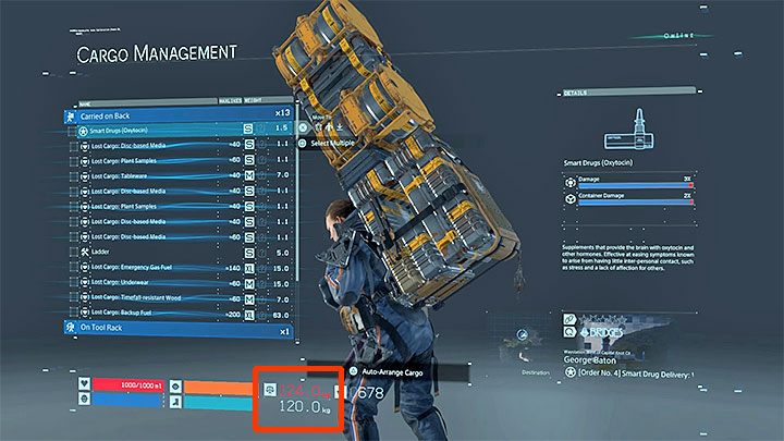 Load capacity limit is one of the most important parameters in Death Stranding - How to increase the load capacity limit in Death Stranding? - Exploration and cargo transportation - Death Stranding Guide