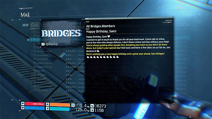 On the day of your birthday, youll receive an e-mail with birthday wishes from all NPCs managing the communication network - What will happen on your birthday in Death Stranding? - Multiplayer and social elements - Death Stranding Guide