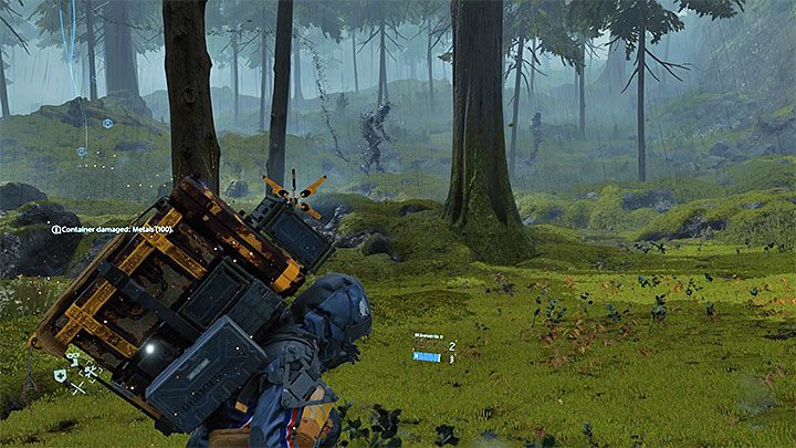 The antenna initially flashes white, but it can change its color to orange when a BT is very close to the hero - How to avoid BTs on the way to the wind farm in Death Stranding? - Puzzles - Death Stranding Guide