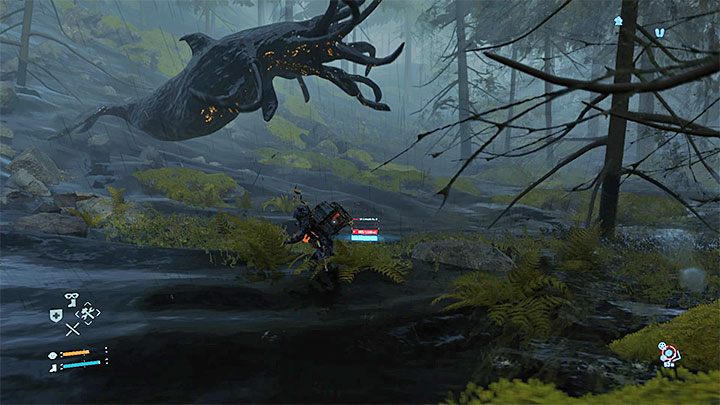 The monsters from the black goo can pull Sam under - How to avoid BTs on the way to the wind farm in Death Stranding? - Puzzles - Death Stranding Guide