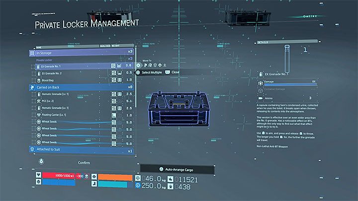 It is worth noting that EX grenades are not automatically placed in the heros inventory - Why do we use showers and toilets in Death Stranding? - Safe houses & hideouts - Death Stranding Guide