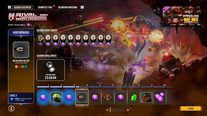 The season pass rewards in Deep Rock Galactic consist of various cosmetic items (skins for weapons, equipment), raw materials, supplies, as well as tokens for which you can unlock additional rewards in the Cosmetic Tree tab - Deep Rock Galactic: Performance Pass - Basics - Deep Rock Galactic Guide