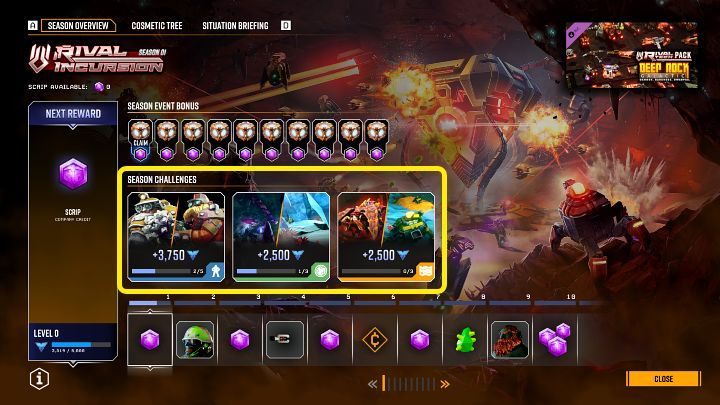 Each player starts with their season pass at level 1 and can earn additional levels (each requires 5,000 Performance Points), up to level 100 - Deep Rock Galactic: Performance Pass - Basics - Deep Rock Galactic Guide