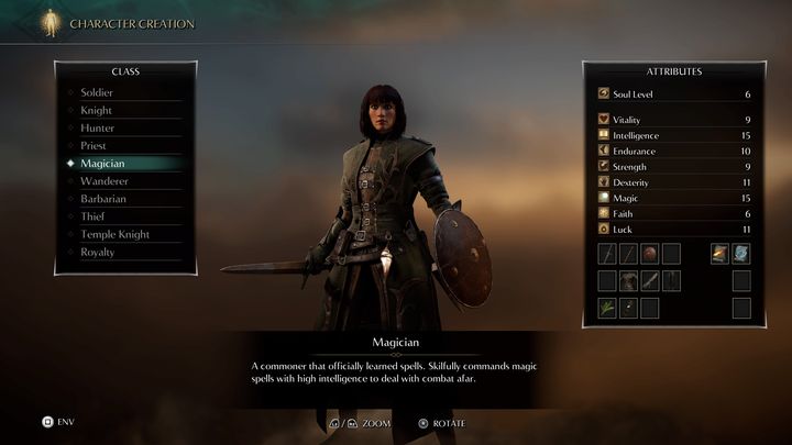 The magician is a character who perfectly copes in long-distance combat, but is very weak in direct clashes - Demons Souls Remake: Character Classes - list - Character development - Demons Souls Remake Guide