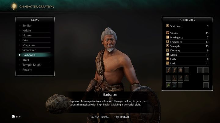 The barbarian stands out for having the greatest amount of health that the character's starting classes offer - Demons Souls Remake: Character Classes - list - Character development - Demons Souls Remake Guide