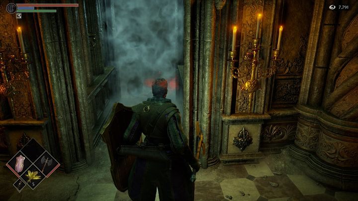 At the very top will be fog, which will lead you to the boss fight arena - Demons Souls Remake: The Ivory Tower (3-3) - walkthrough - Tower of Latria (Region 3) - Demons Souls Remake Guide